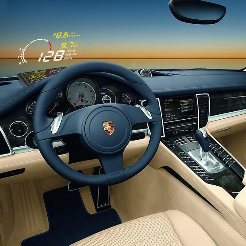 5.5 Inch Bluetooth Car Hud System Speed Fuel Alarm Black 30