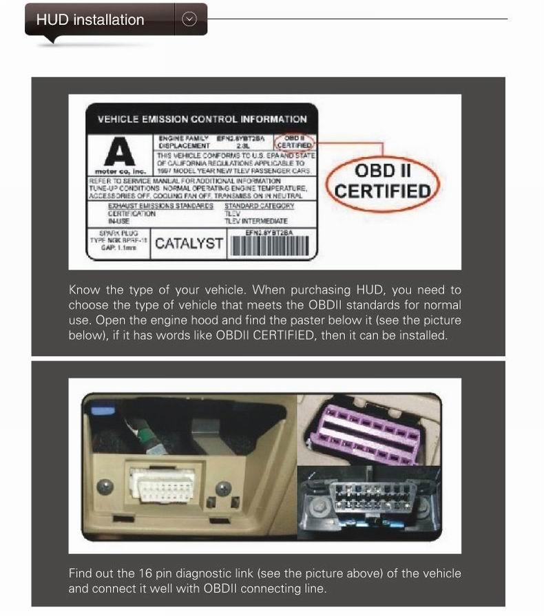 5.5 Inch Bluetooth Car Hud System Speed Fuel Alarm Black 9