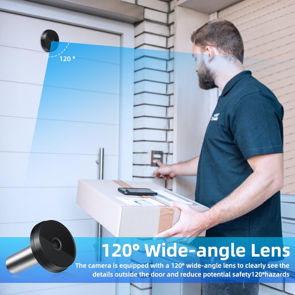 2.0Mp Digital Peephole Door Viewer With 3.5 Screen - Black 3
