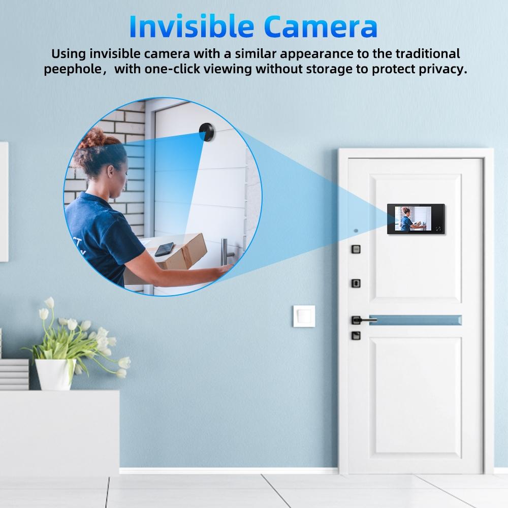 2.0Mp Digital Peephole Door Viewer With 3.5 Screen - Black 5