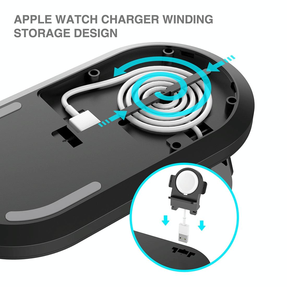 3 In 1 Wireless Charger For Phones Iwatch Airpods - Black 11