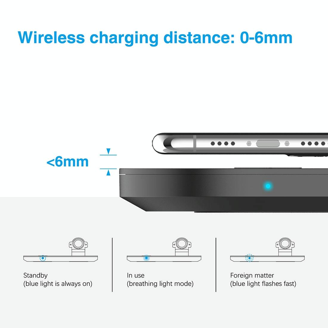 3 In 1 Wireless Charger For Phones Iwatch Airpods - Black 12