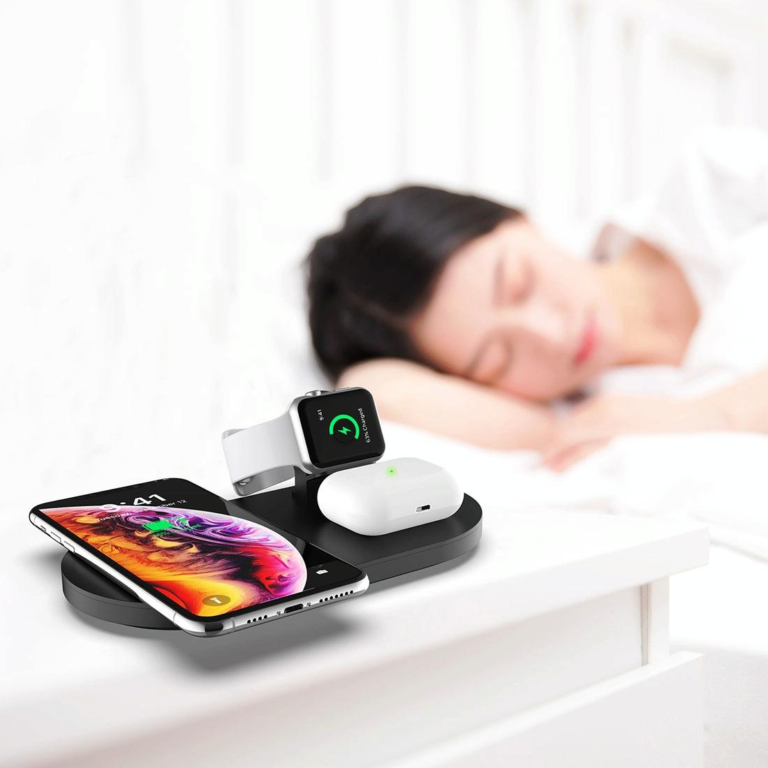 3 In 1 Wireless Charger For Phones Iwatch Airpods - Black 14