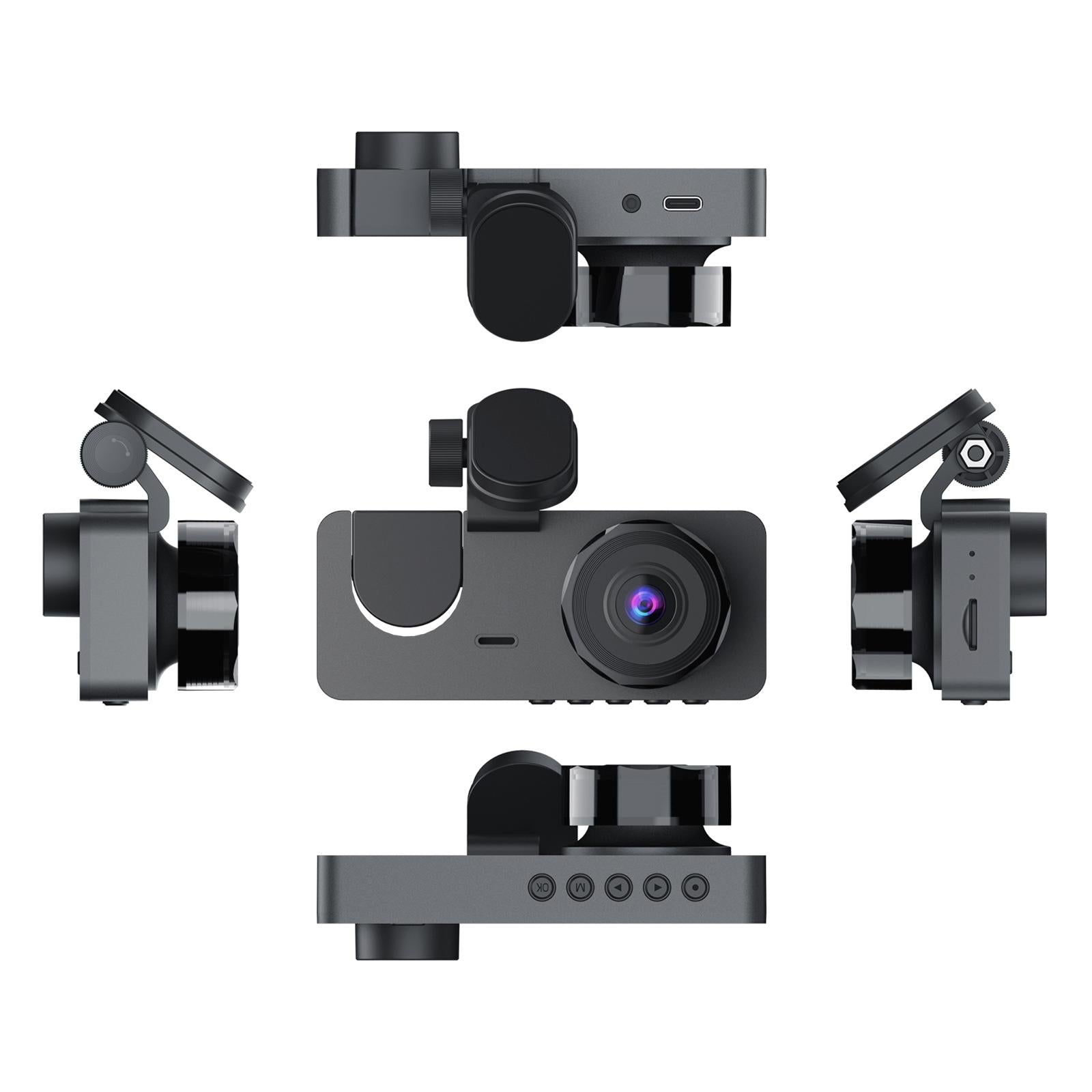 Black A2 Triple Lens Car Dash Camera Recorder 4