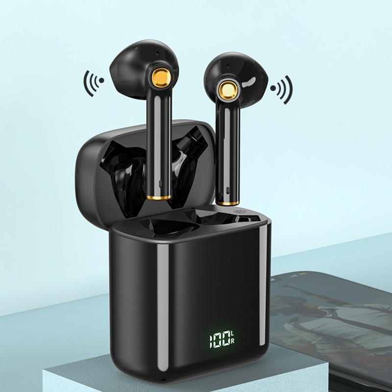 Waterproof Bluetooth Earphones with Digital Display - Black 3