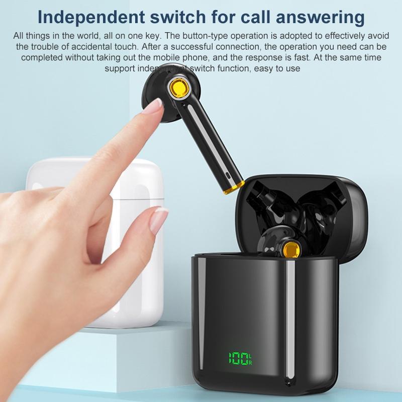 Waterproof Bluetooth Earphones with Digital Display - Black 5
