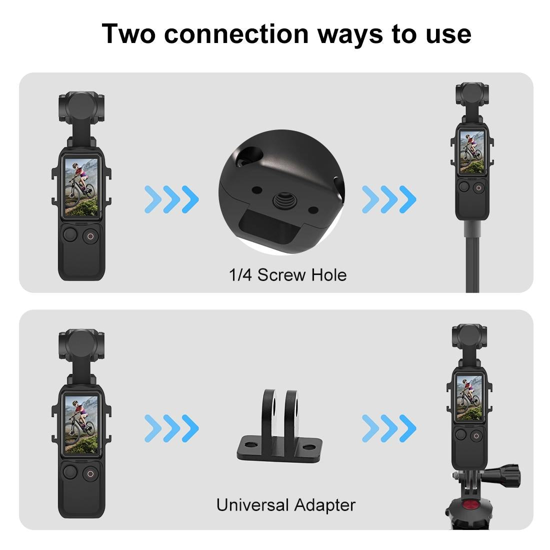 Dual Cold Shoe Adapter Bracket for Dji Pocket 3 Cage 9
