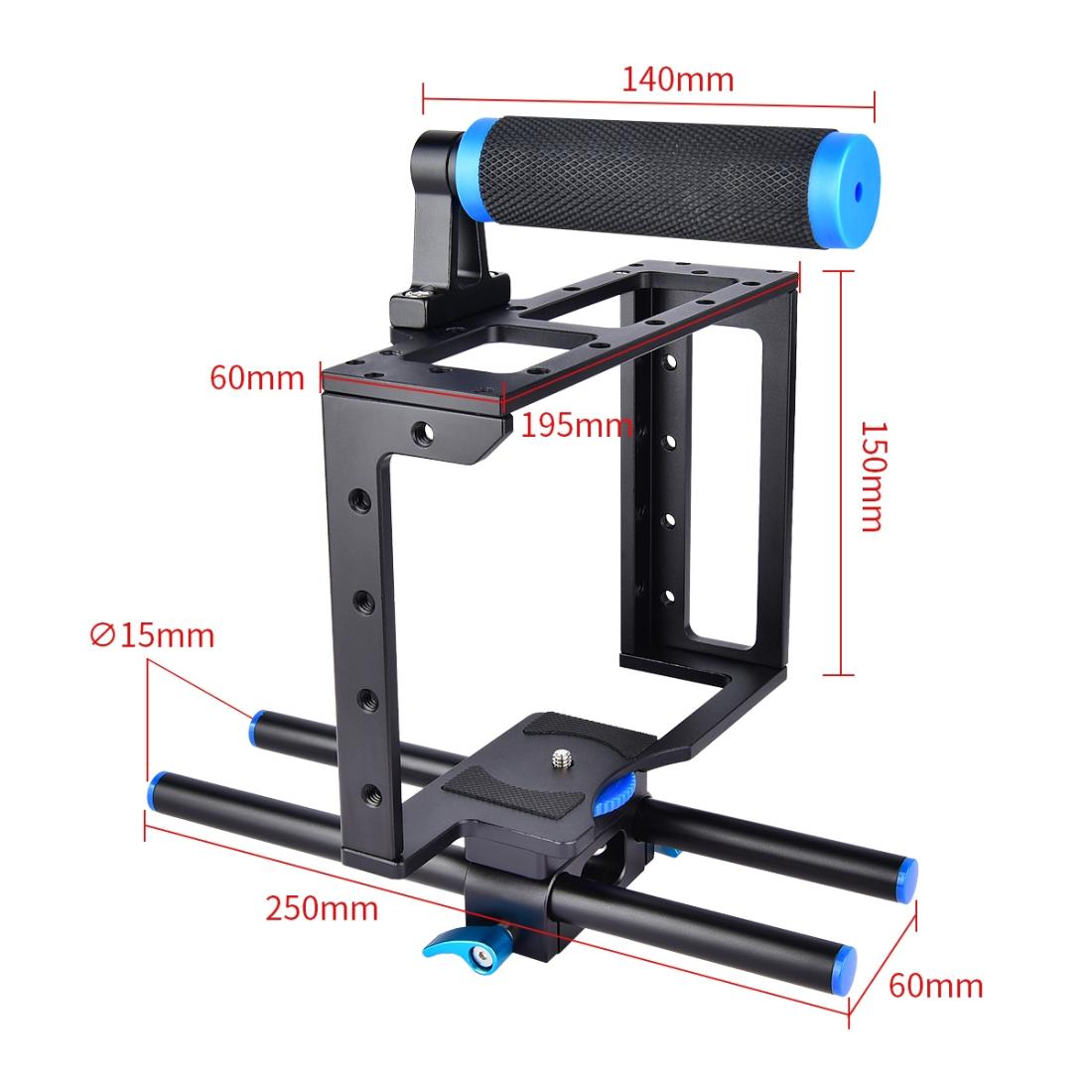 Protective Dslr Camera Cage With Stabilizer And Top Handle - Black 7