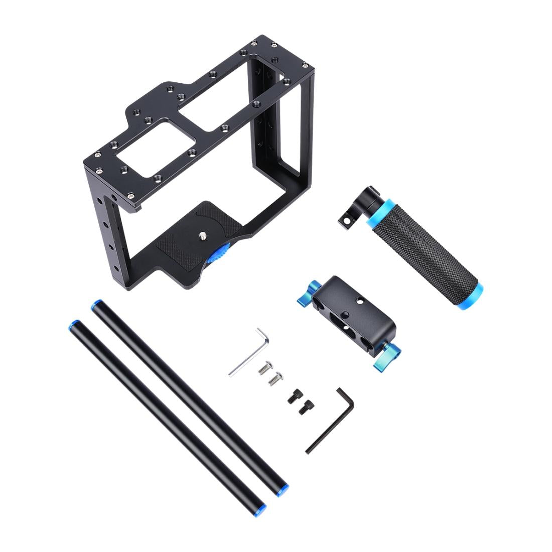 Protective Dslr Camera Cage With Stabilizer And Top Handle - Black 9