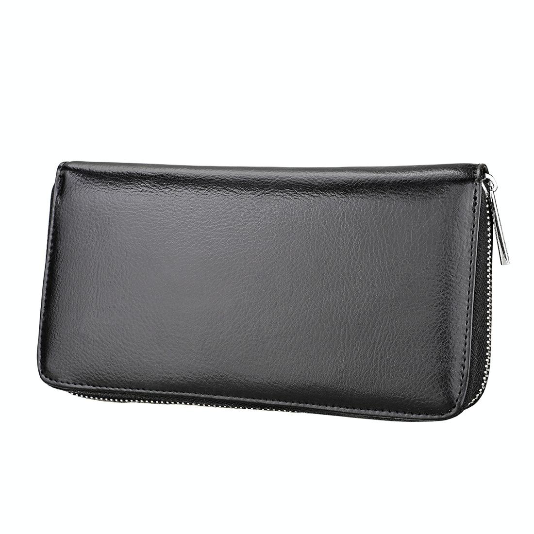 Leather Rfid Passport & Card Holder - Compact - Black