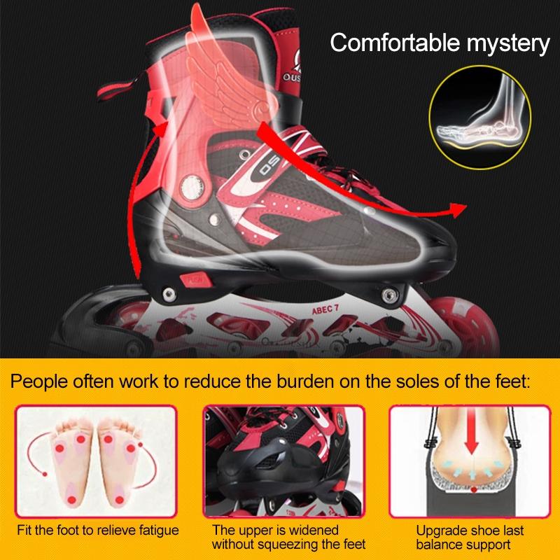 Adjustable Children's Roller Skates Set - Black Size s 4
