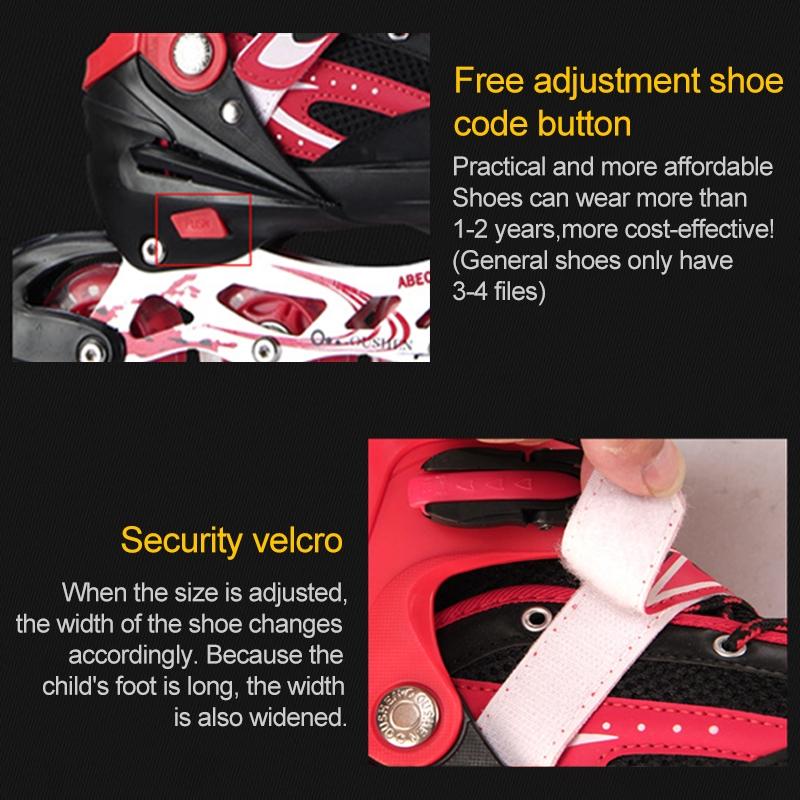 Adjustable Children's Roller Skates Set - Black Size s 6