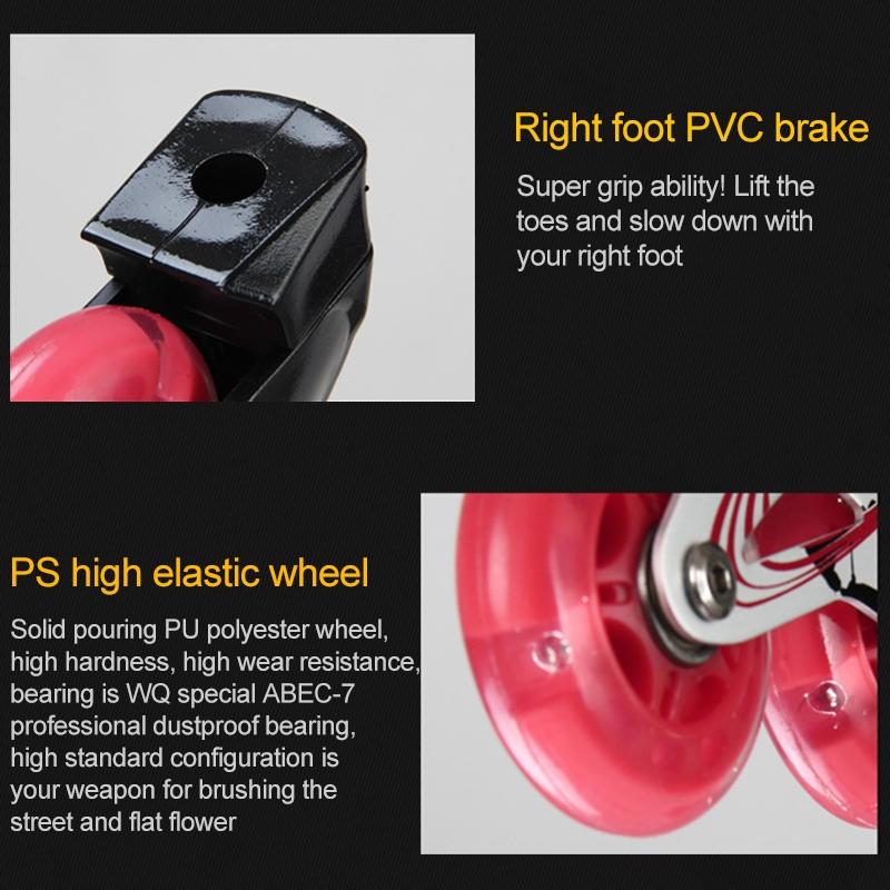 Adjustable Children's Roller Skates Set - Black Size s 8