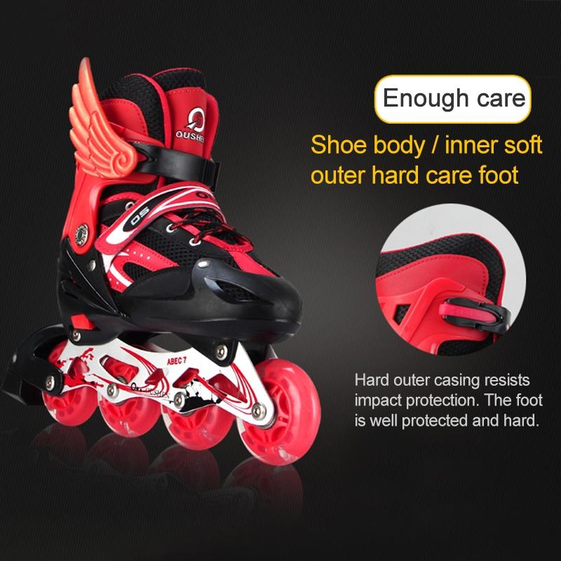 Adjustable Children's Roller Skates Set - Black Size s 9