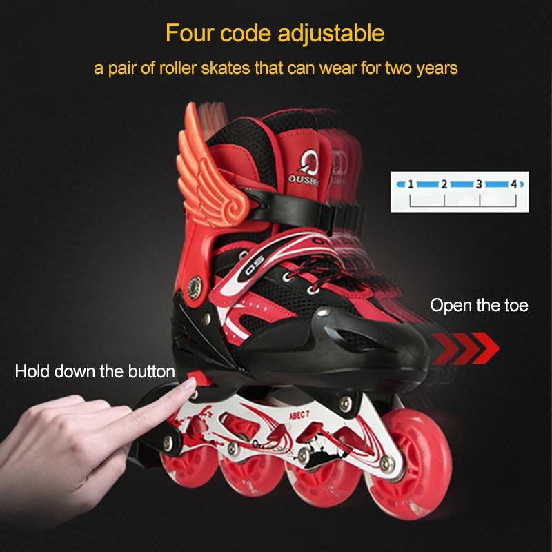 Adjustable Children's Roller Skates Set - Black Size s 10
