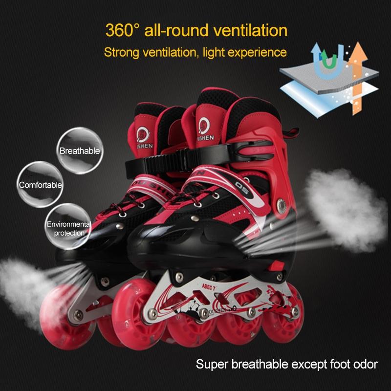 Adjustable Children's Roller Skates Set - Black Size s 11