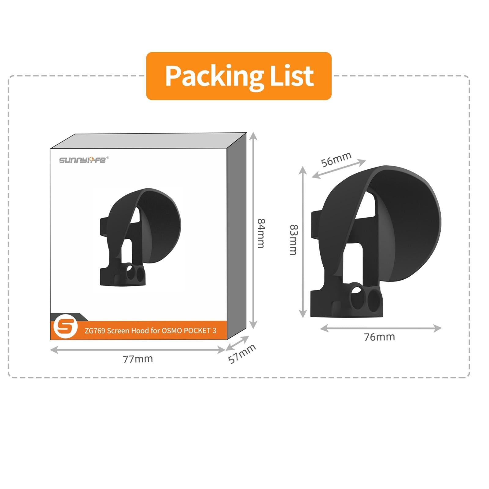 Protective Sunshade Hood for Dji Pocket 3 Screen 9
