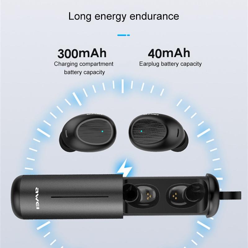Wireless Sports Headset with Portable Charging Case - T55 Tws Bluetooth V5.0 Black 6