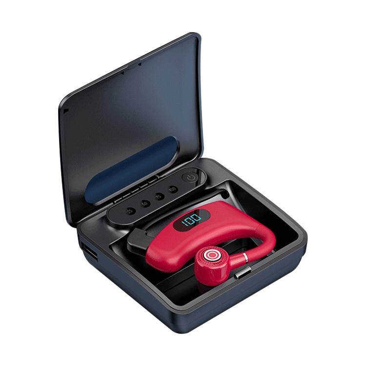 V12 Business Wireless Bluetooth 5.0 Earphone with Charging Box - Hanging Ear Style - Black 14