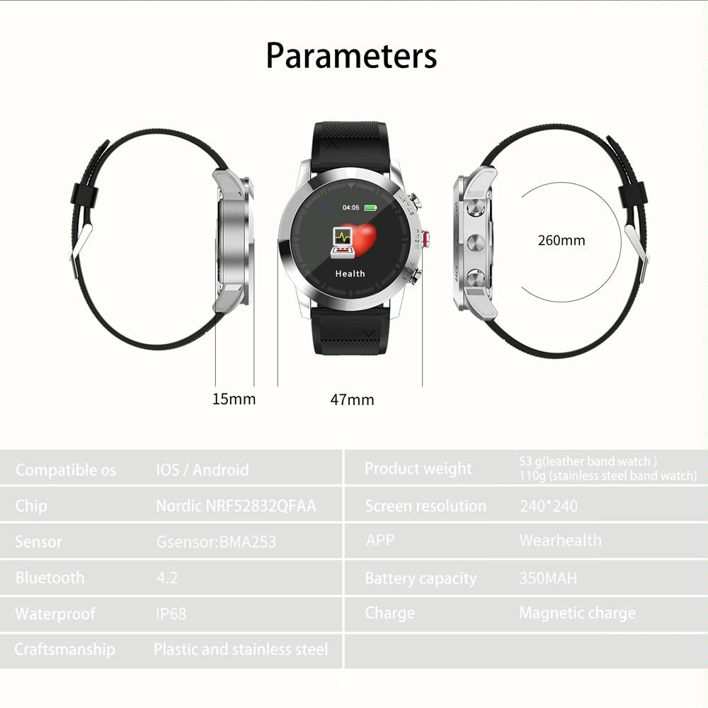 Waterproof Smart Bracelet With Call Reminder And Heart Rate Monitor - Ip68 - Black 4