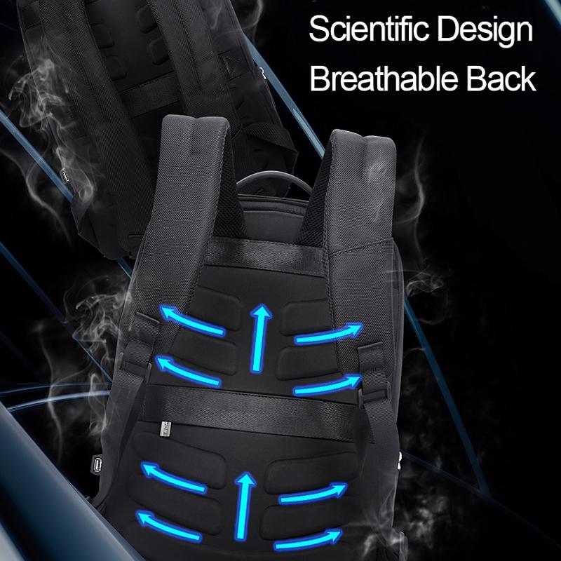 Waterproof Anti-Theft Usb Shoulder Bag - Large Capacity - Black 6