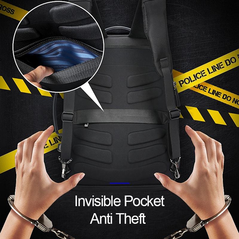 Waterproof Anti-Theft Usb Shoulder Bag - Large Capacity - Black 7