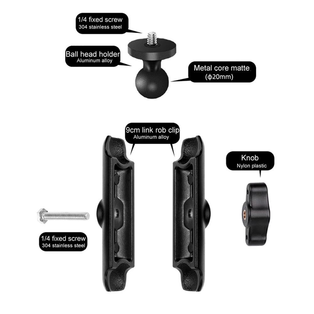 20mm Ball Head Connecting Rod for Motorcycle Rearview Mirror Mounting 4