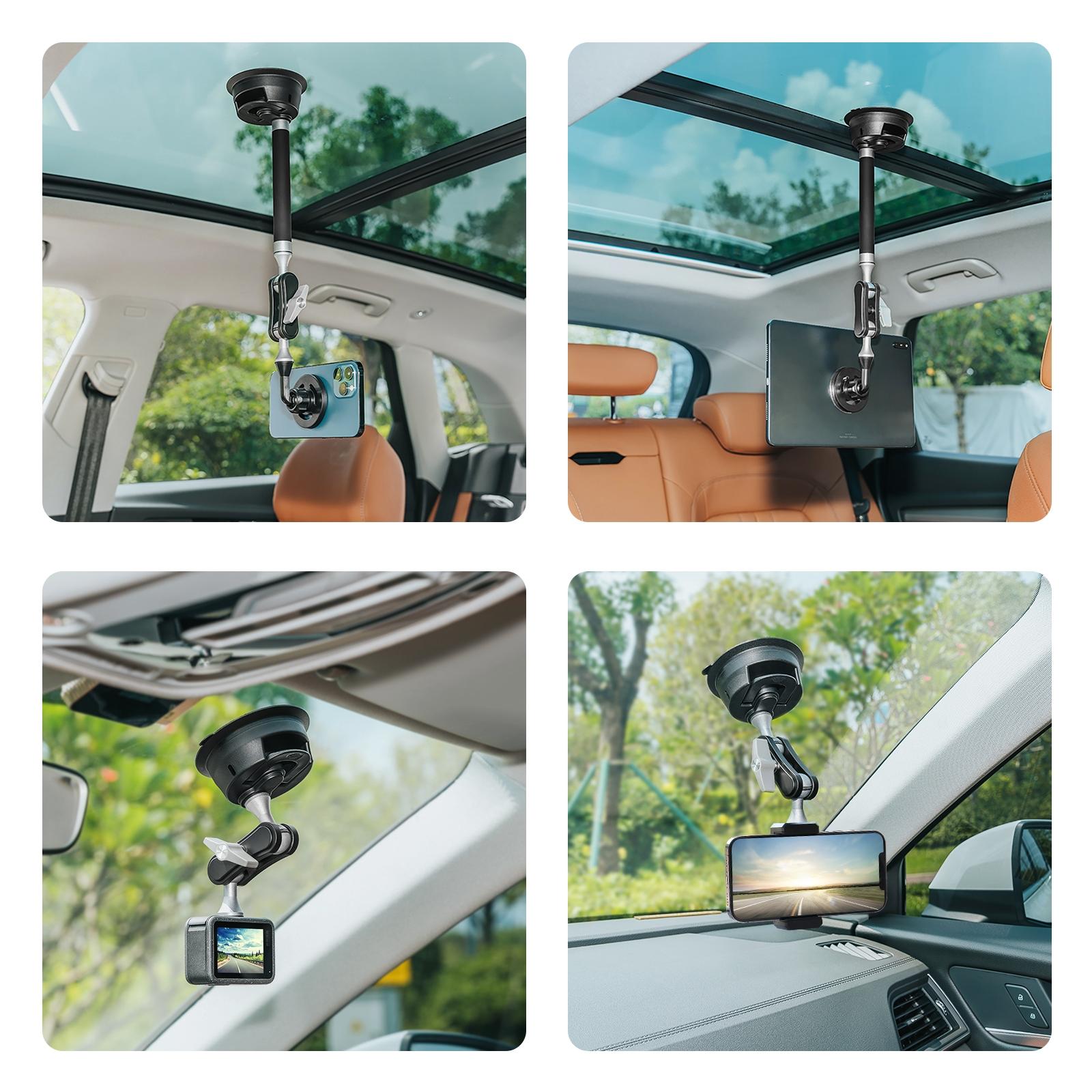 Magnetic Car Mount with Suction Cup Arm and Phone Clamp 8