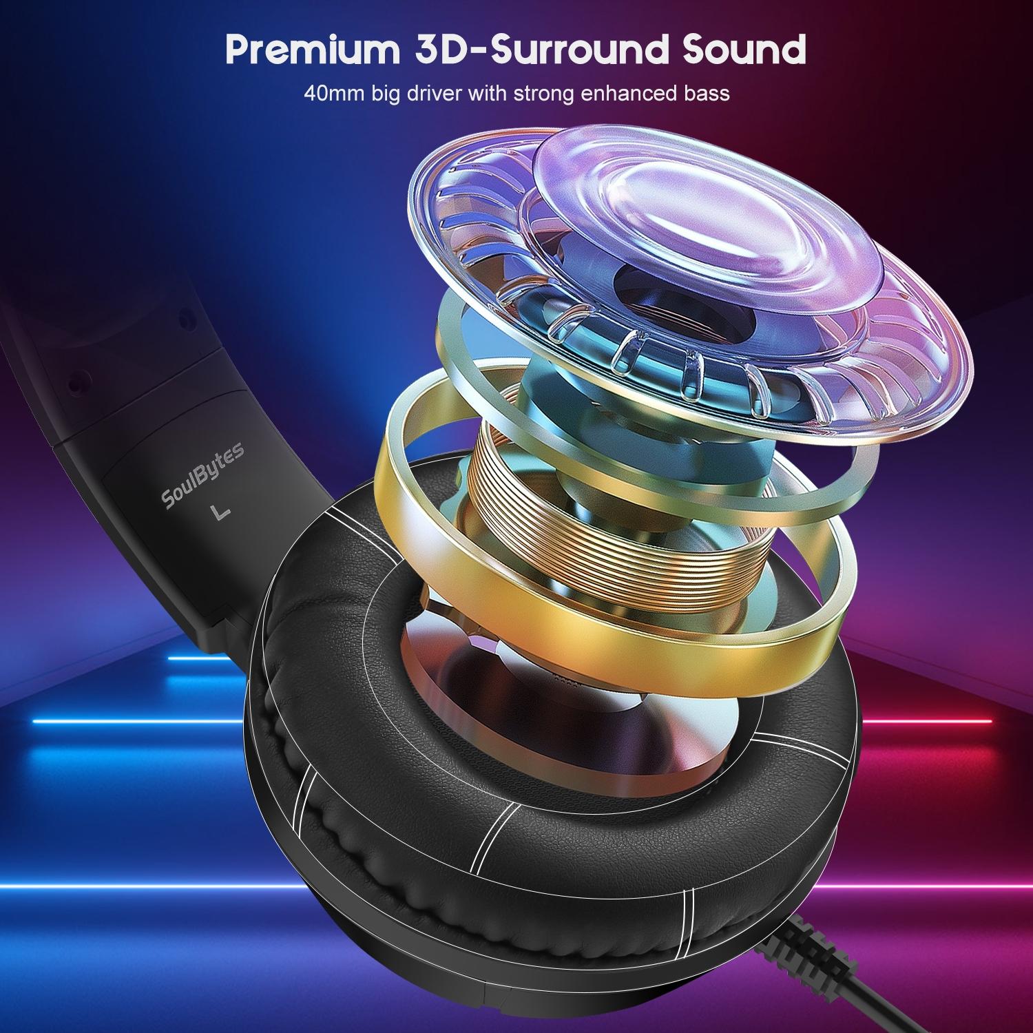 Adjustable Rgb Gaming Headset With Mic Black 4