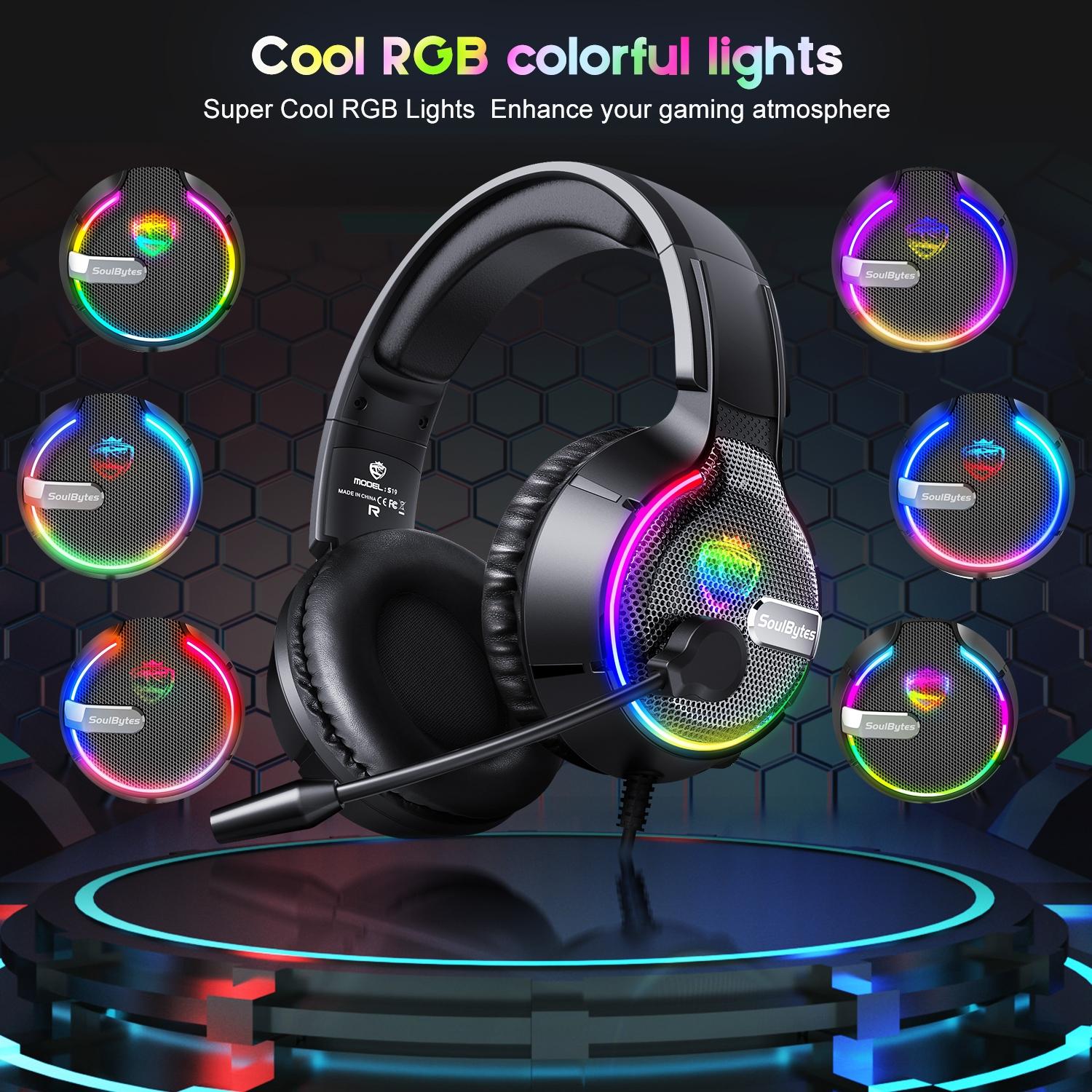 Adjustable Rgb Gaming Headset With Mic Black 5