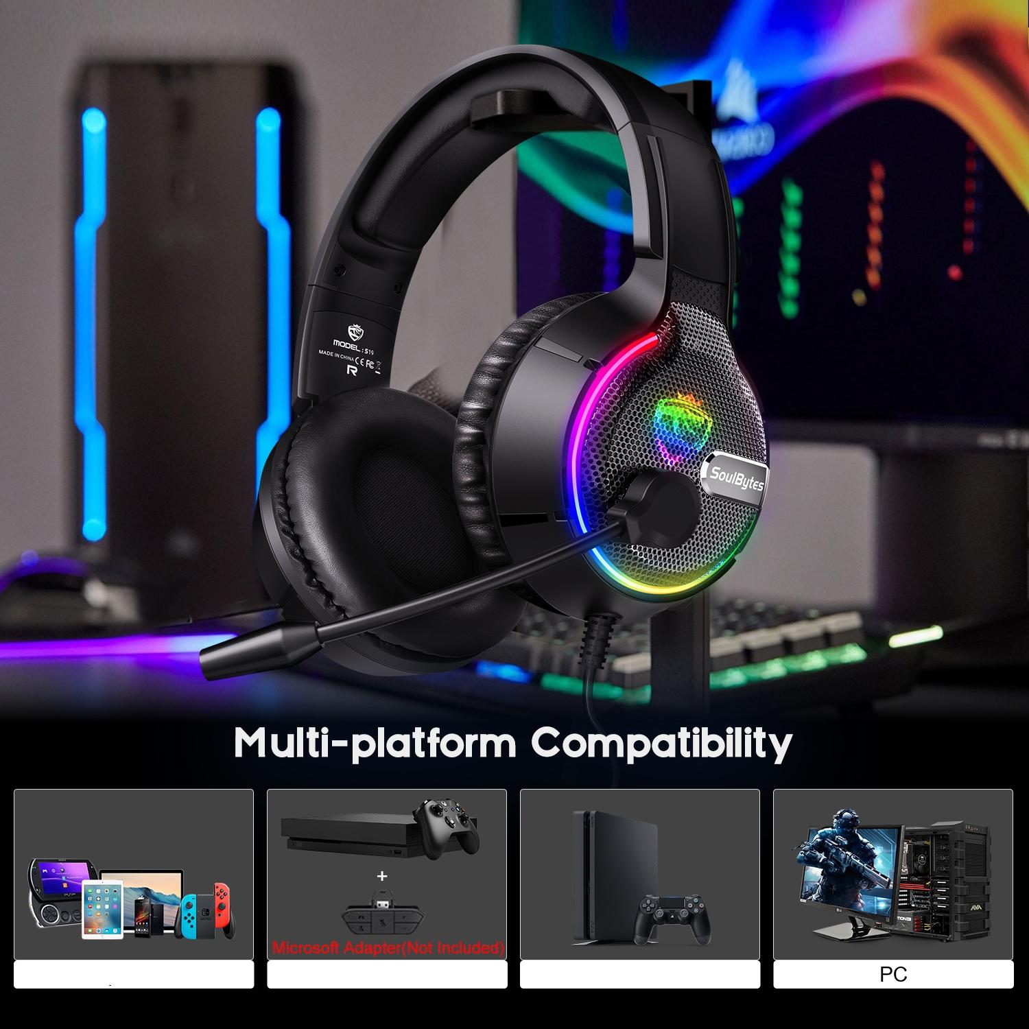 Adjustable Rgb Gaming Headset With Mic Black 8