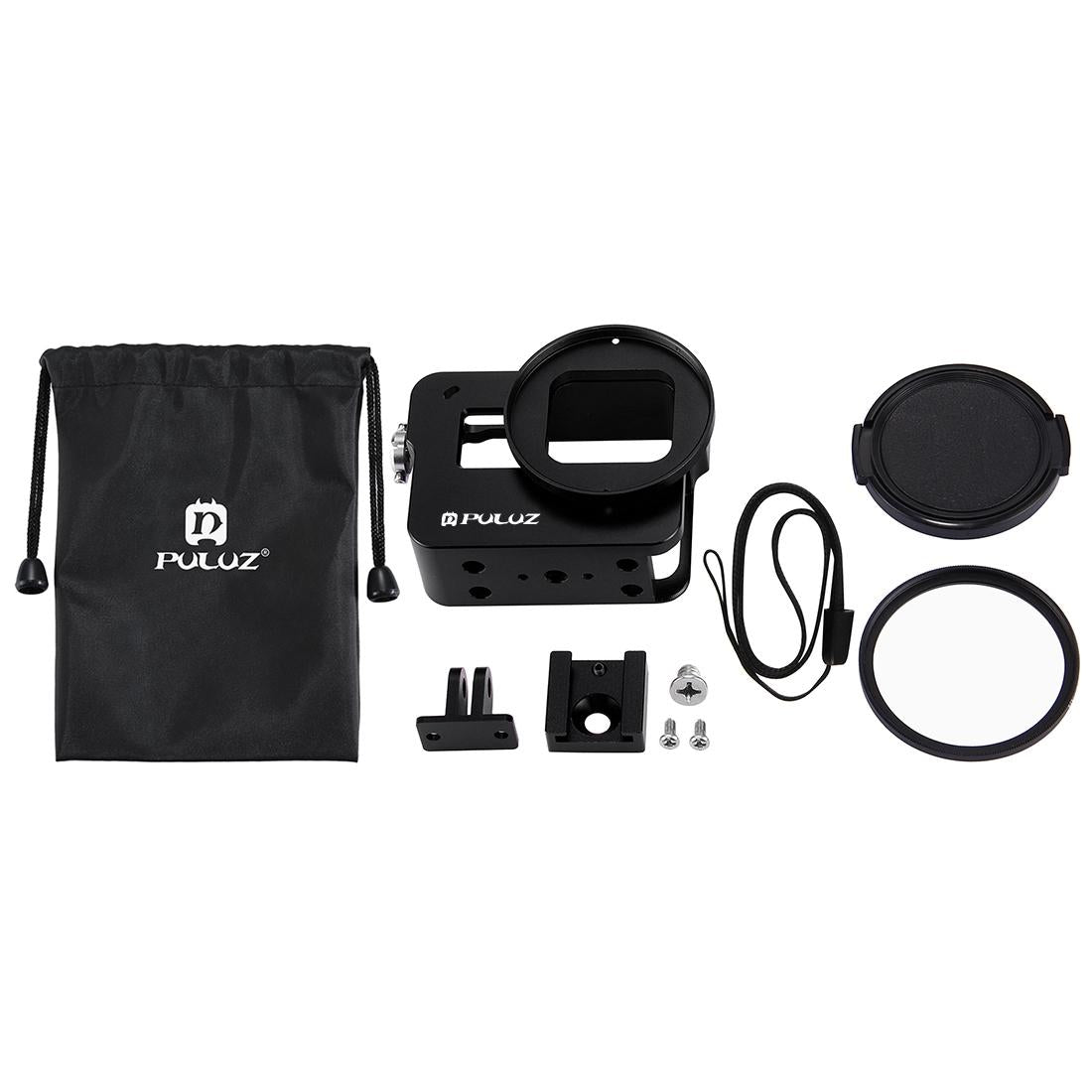 Aluminum Protective Cage with Uv Lens for Gopro Hero 2018 / 7 / 6 / 5 - 52mm - Black 6