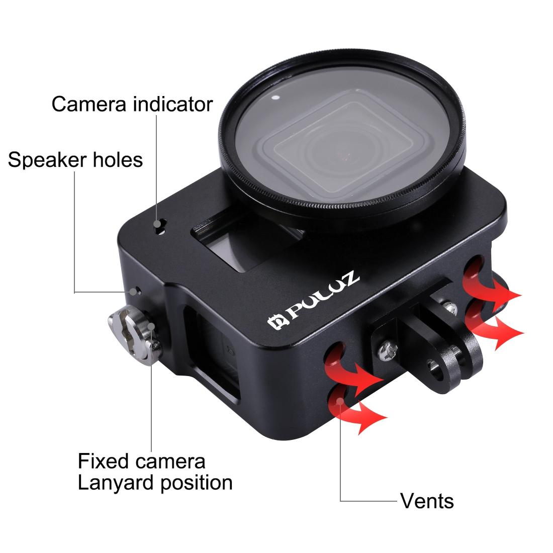 Aluminum Protective Cage with Uv Lens for Gopro Hero 2018 / 7 / 6 / 5 - 52mm - Black 7