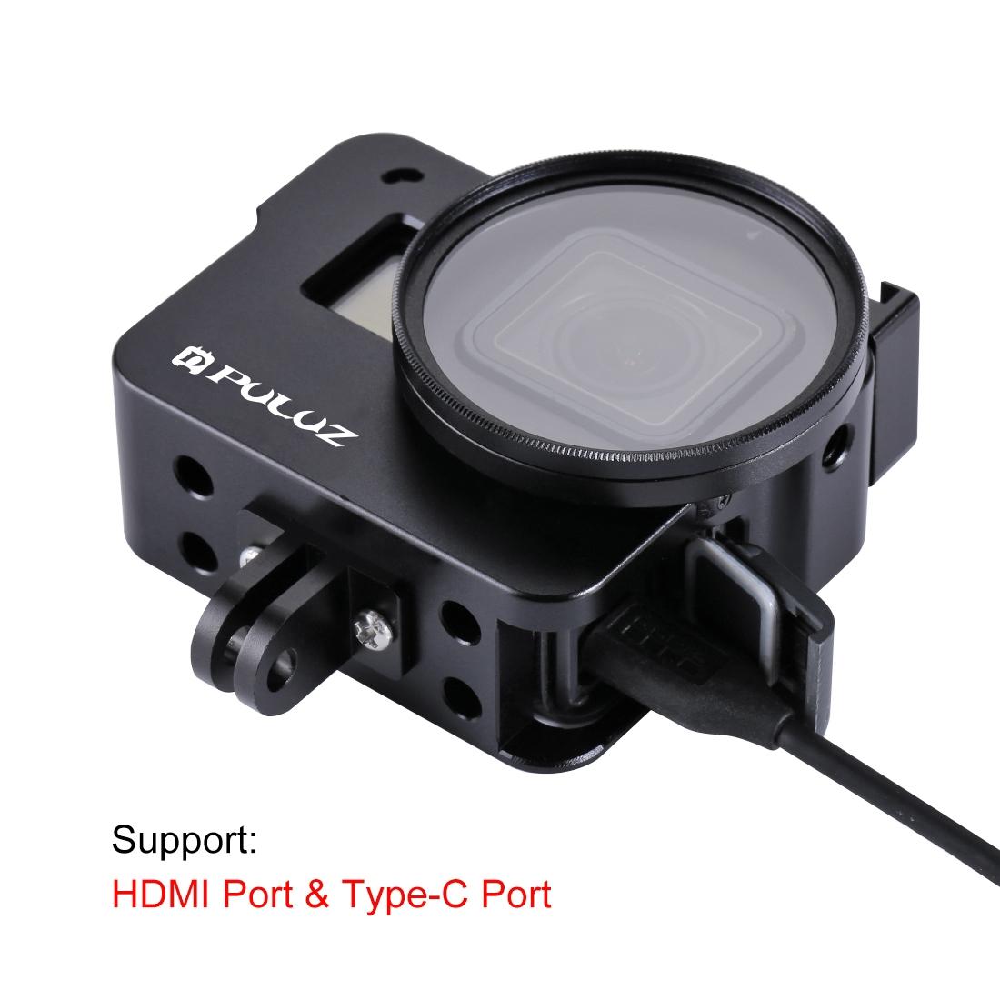 Aluminum Protective Cage with Uv Lens for Gopro Hero 2018 / 7 / 6 / 5 - 52mm - Black 8