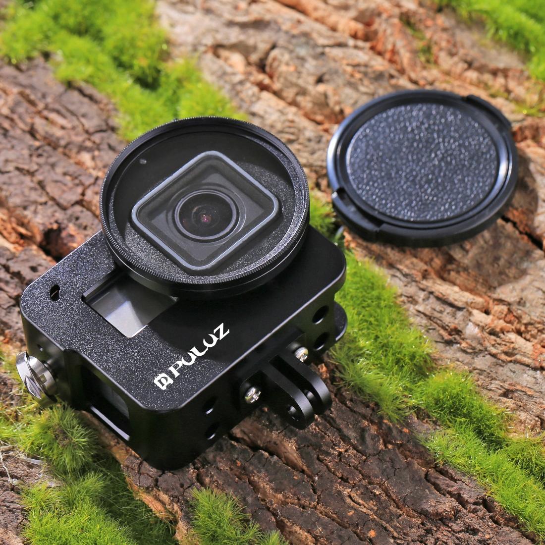 Aluminum Protective Cage with Uv Lens for Gopro Hero 2018 / 7 / 6 / 5 - 52mm - Black 9