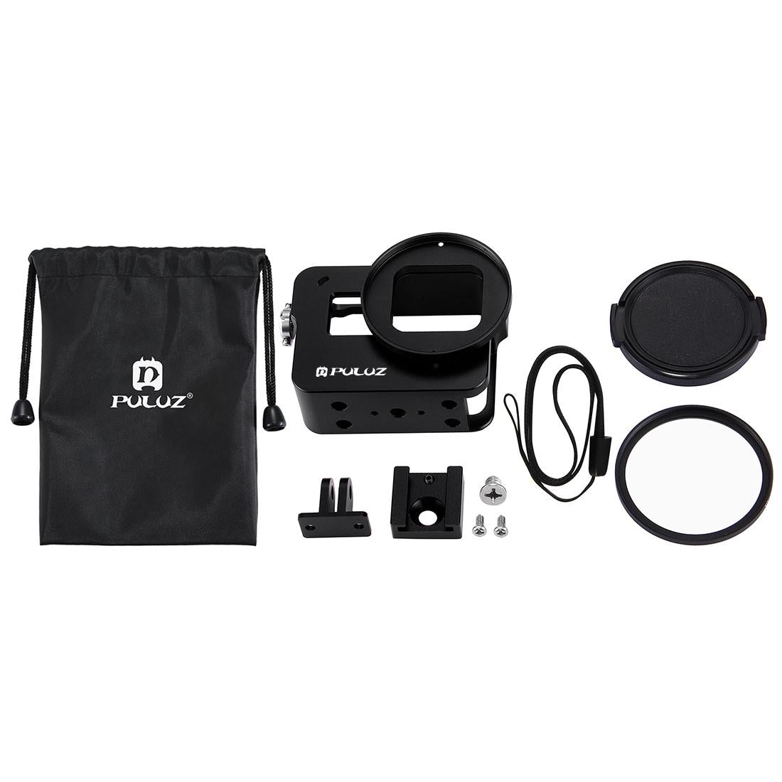 Aluminum Protective Cage with Uv Lens for Gopro Hero 2018 / 7 / 6 / 5 - 52mm - Black 14