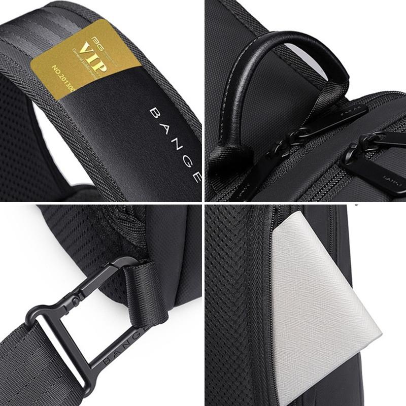 Waterproof Oxford Cloth Crossbody Chest Bag With Usb Port 30X19X13Cm Black 5