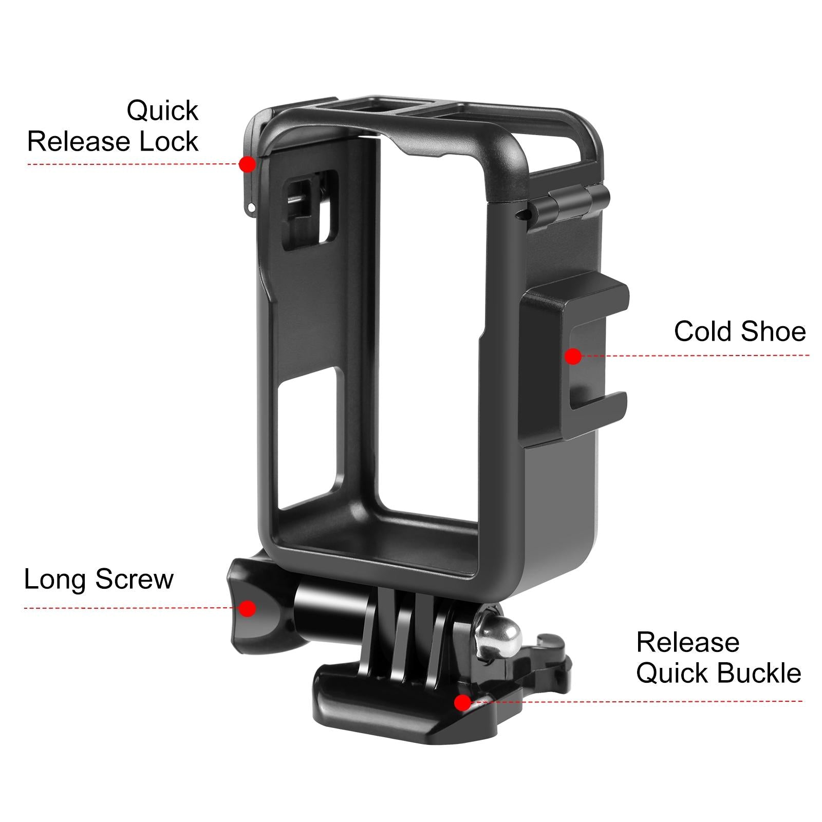 Plastic Cage with Cold Shoes for Dji Action Camera 4