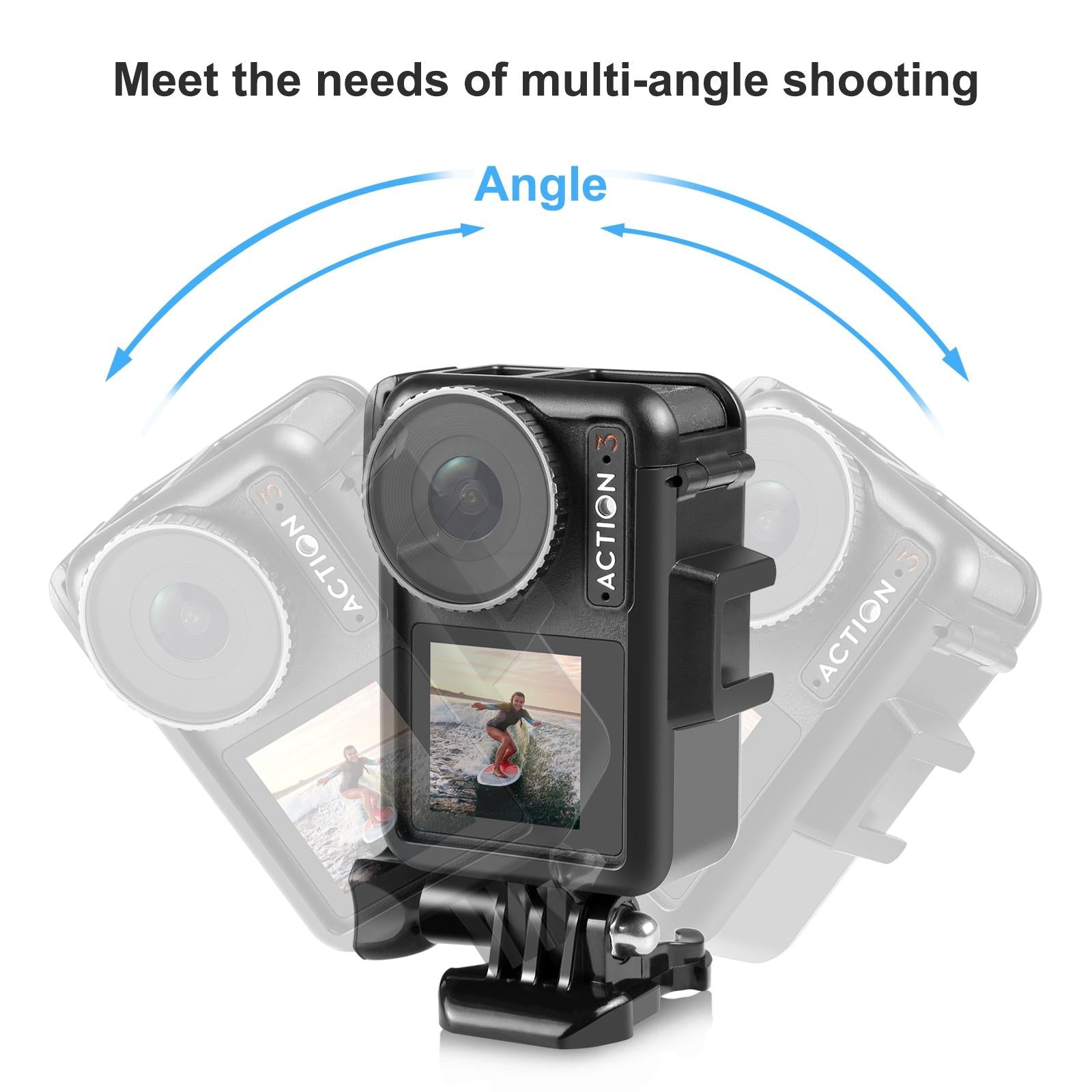 Plastic Cage with Cold Shoes for Dji Action Camera 6