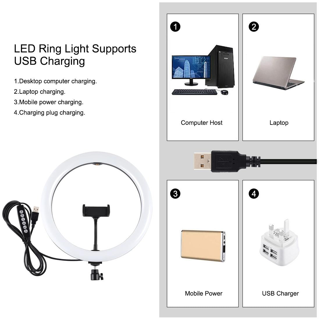 11.8 Led Ring Light Kit with Tripod and Phone Clamp 5