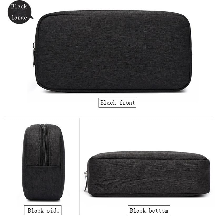 Versatile Headphone Charger & Data Cable Storage Bag - 23 x 11.5 x 5.5cm - Black 5