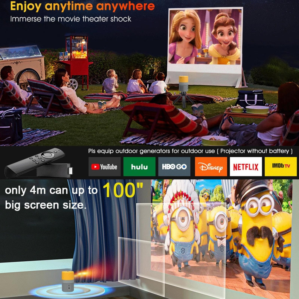 3000 Lumens Wifi Mini Projector With Screen Mirroring Support - Black White 7