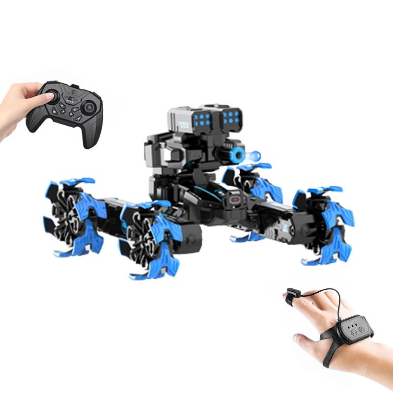 Remote Control Water Bomb Car - Dual Control Four-wheel Battle Blooming Tire Spray - Green 10