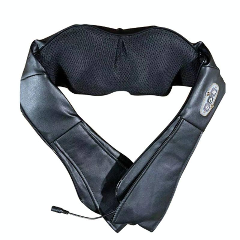 6-Key Kneading Massage Shawl For Neck Au Plug Black