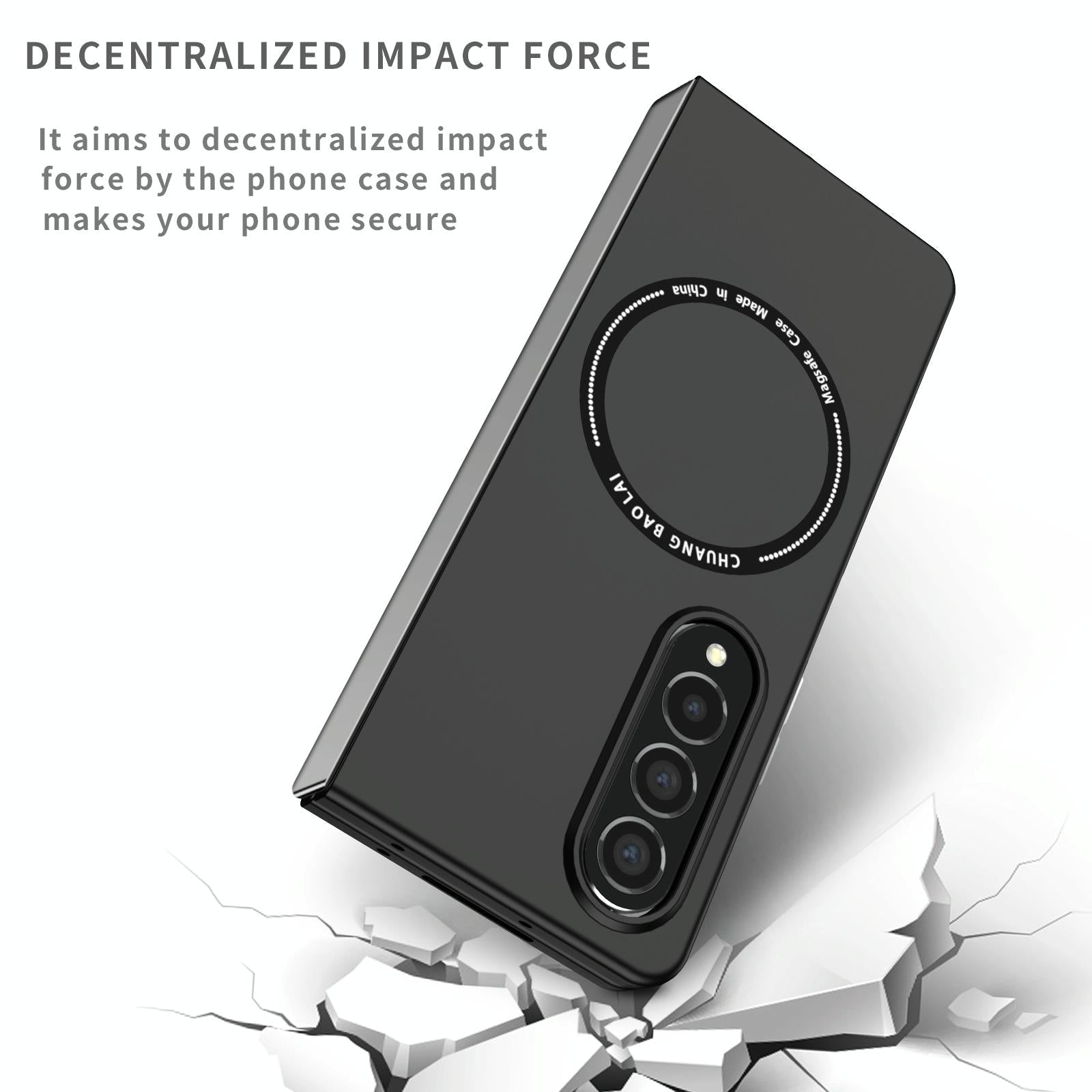 For Samsung Galaxy Z Fold4 5G Secure & Portable Magnetic Folding Case - Black 3