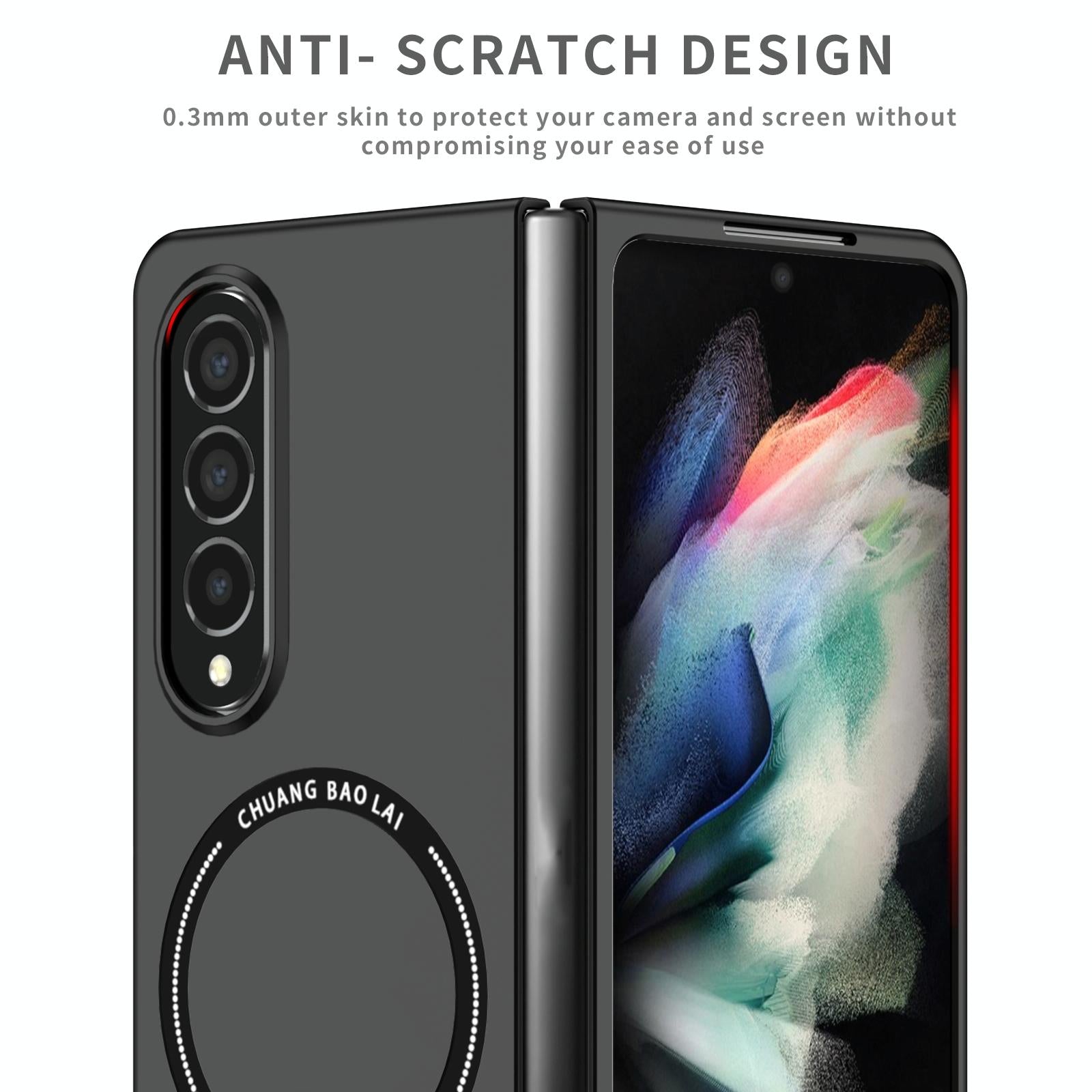 For Samsung Galaxy Z Fold4 5G Secure & Portable Magnetic Folding Case - Black 4
