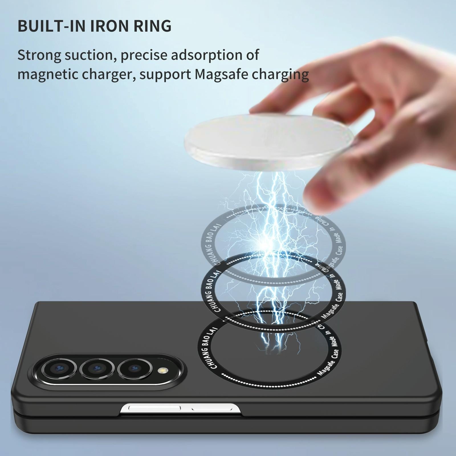 For Samsung Galaxy Z Fold4 5G Secure & Portable Magnetic Folding Case - Black 6