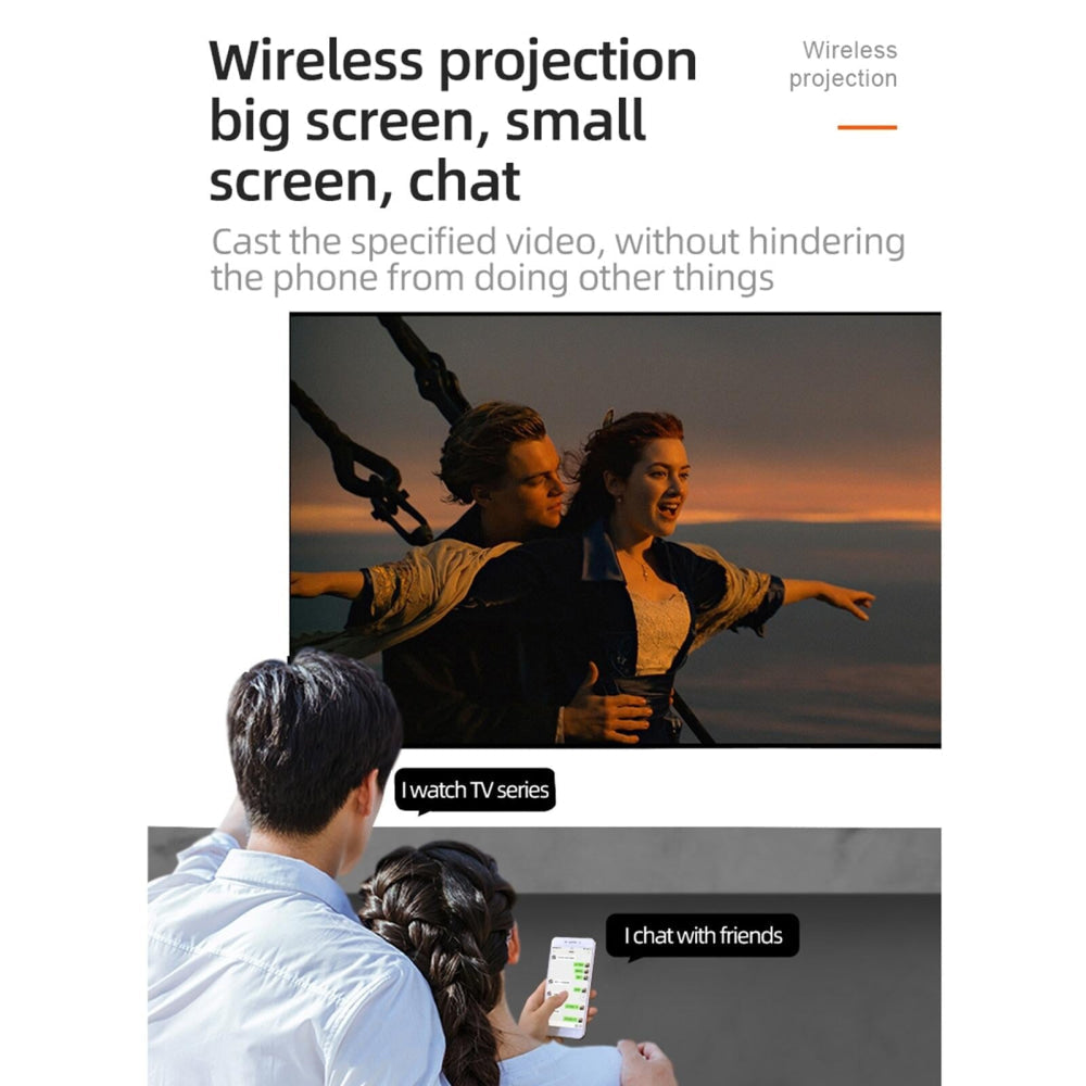 Portable Home Theater Projector - 400 Lumens Hd Same Screen Version - Black White 6