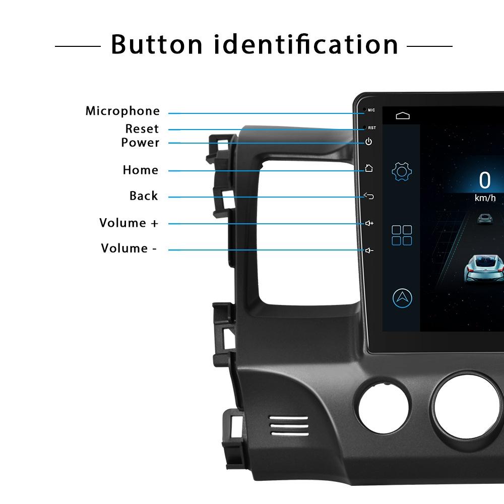 10.1 Inch Android Navigation For Honda Civic - Standard + 12 Light Camera 2 + 32G 5