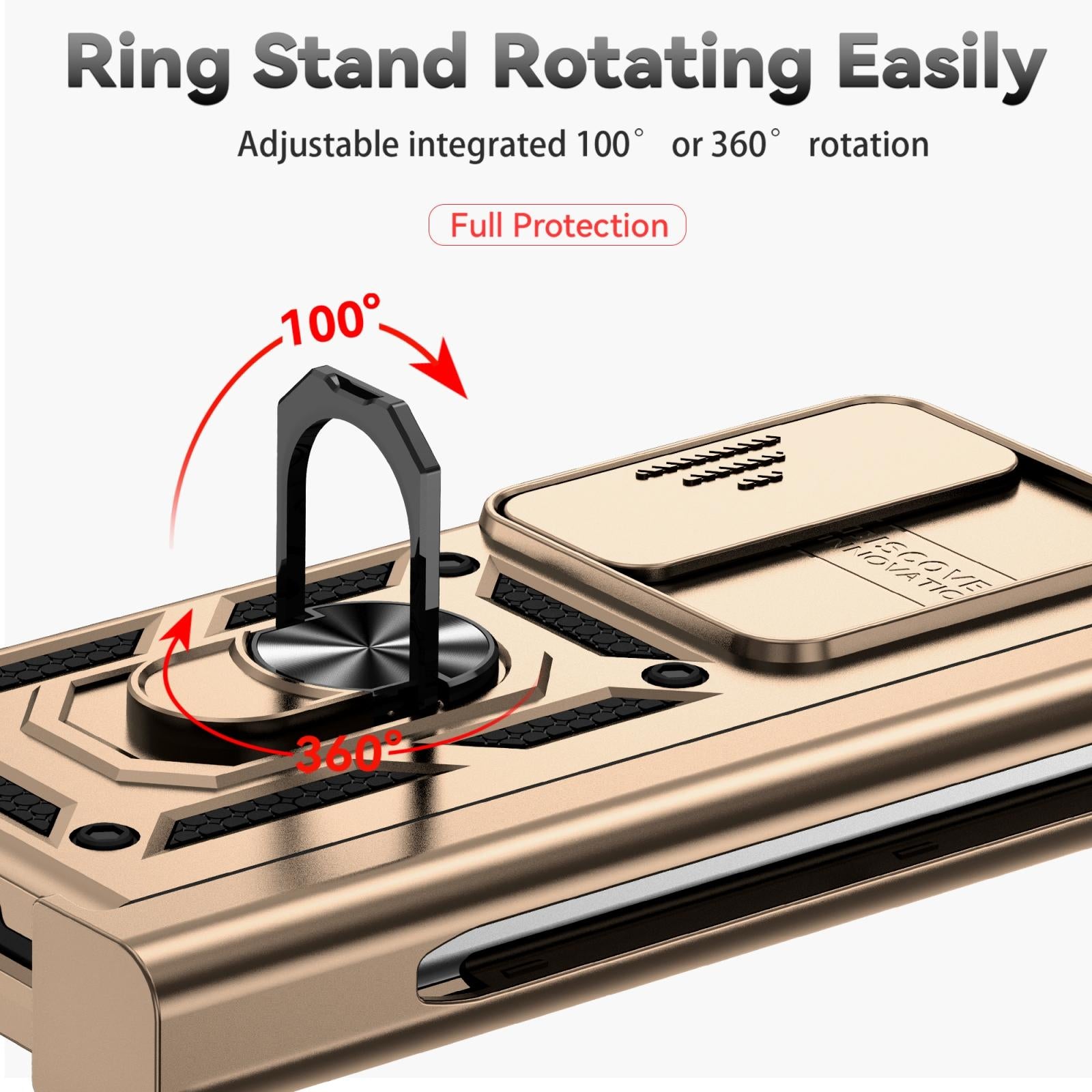 For Samsung Galaxy Z Fold4 5G Secure Sliding Case - Red 12